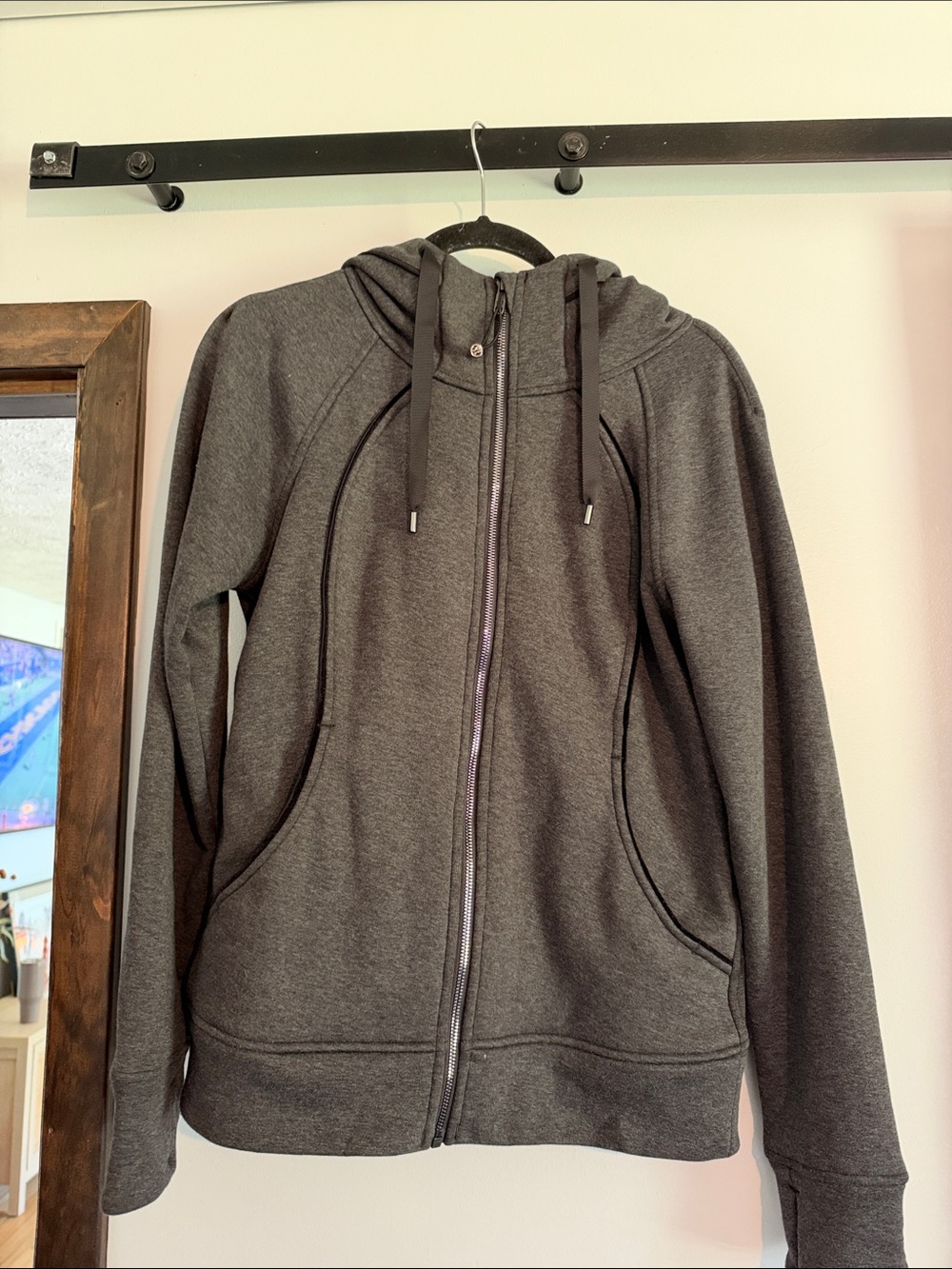 Lululemon Women’s Zip-Up Hooded Sweatshirt in Charcoal Gray